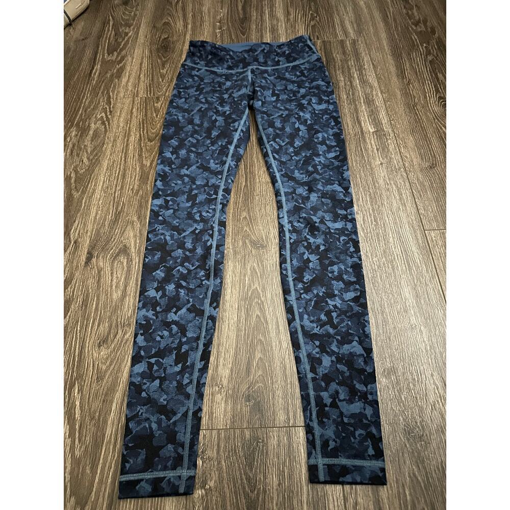 Lululemon Wunder Under Mystic Jungle Hawk Blue size 4